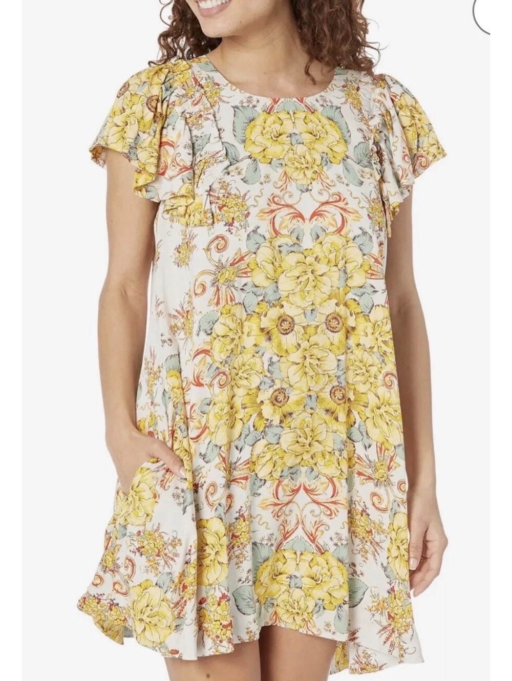 Free People Yara Women's Knee-Length Floral Dress XL - Boho Cottagecore